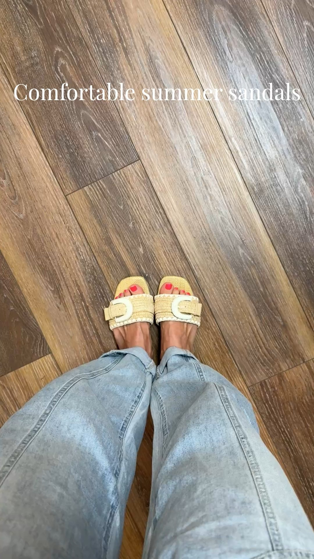 Comfortable summer sandals in the best neutral tone. They literally match everything plus they can be dressed up or down! True to size, I’m in my normal size 7.

#LTKSeasonal #LTKOver40 #LTKSaleAlert