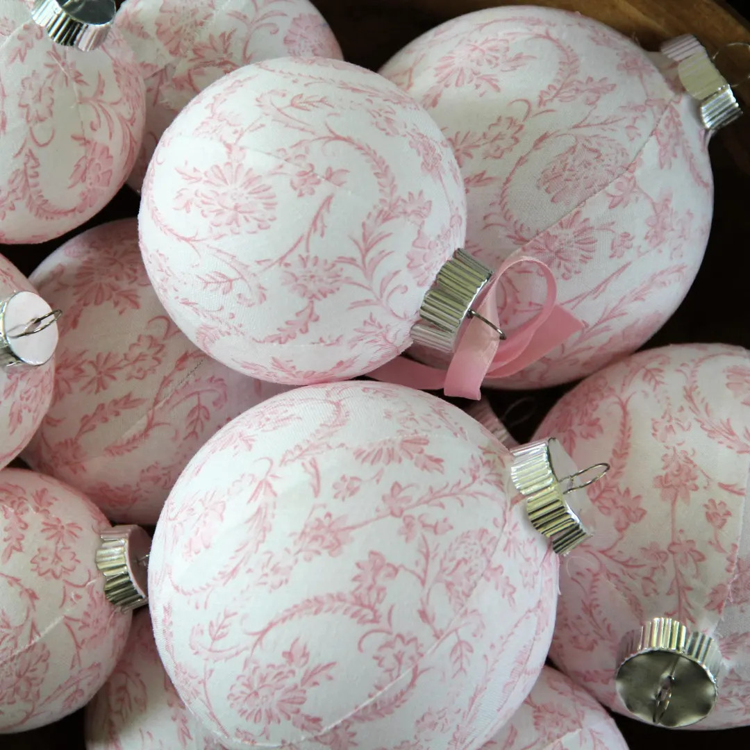 Pink Chinoiserie Christmas Ball Ornaments - Etsy | Etsy (US)