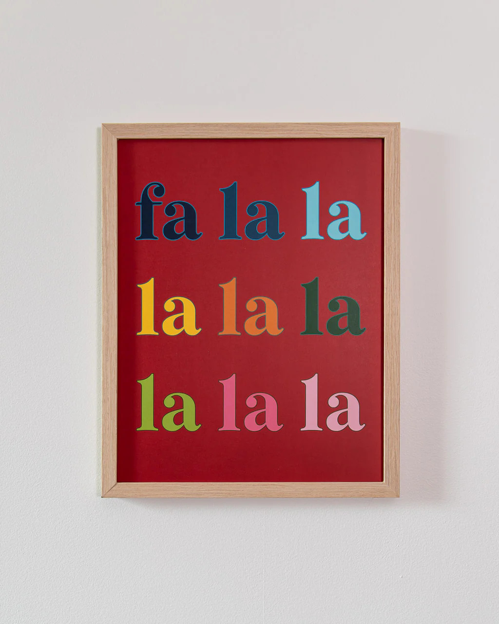 Colorful Fa La La Art Print - Red Background (11 x 14 inches) | Kaleidoscope Living