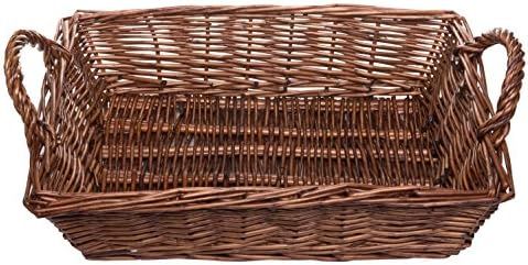 Red Co. All-Purpose Rustic Display Basket Bin, Rectangular Shape with Two Handles, Brown Willow, ... | Amazon (US)