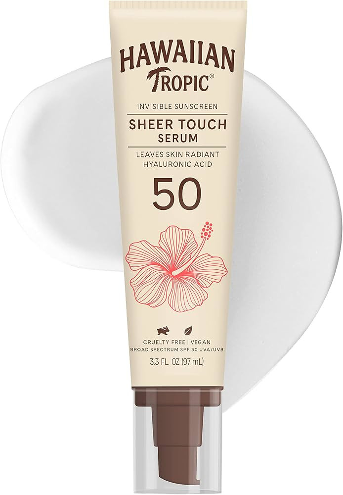 Hawaiian Tropic Sheer Touch Body Serum SPF 50, 3.3 oz | Hyaluronic Acid Serum, Sunscreen Serum, H... | Amazon (US)