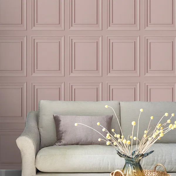 Laura Ashley Redbrook Wood Panel Blush Wallpaper - N/A - Overstock - 35568130 | Bed Bath & Beyond