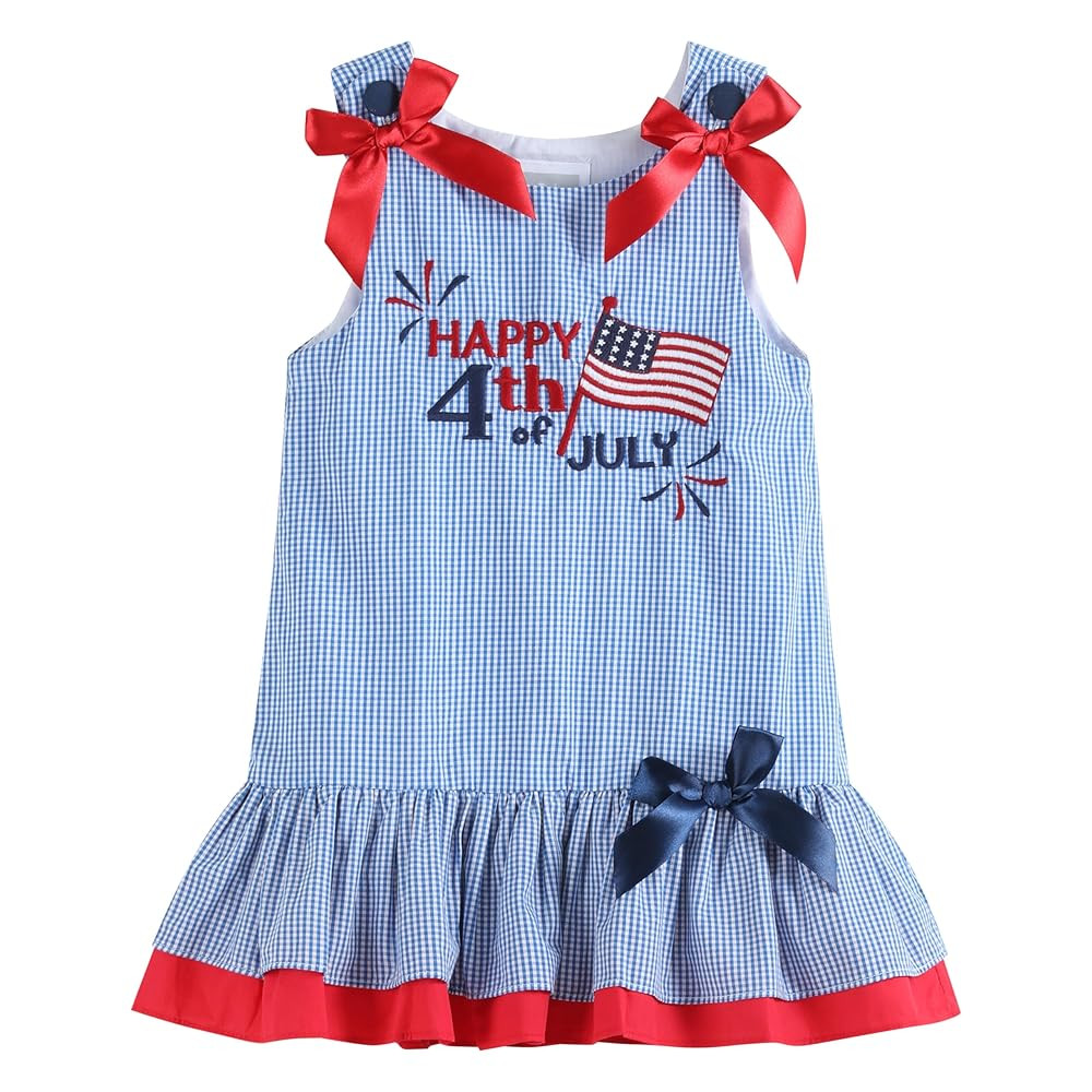 Baby and Girls USA Happy 4th of July Smocked Bishop Dress | Amazon (US)