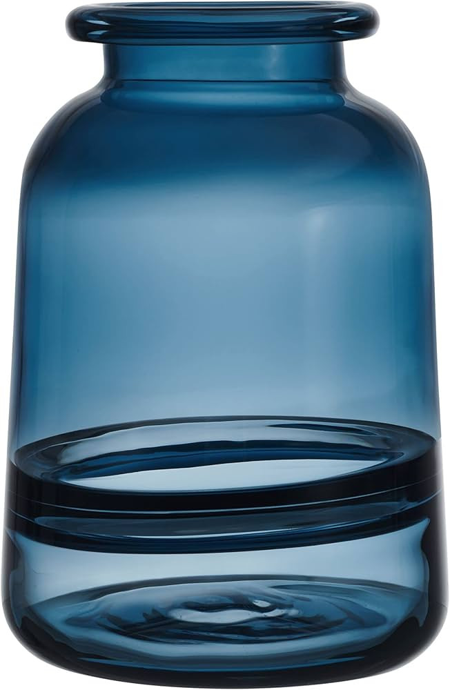 Elements 5.91x5.91x8.86 Inch Blue Glass Vase, for Display with Faux or Fresh Flowers | Amazon (US)