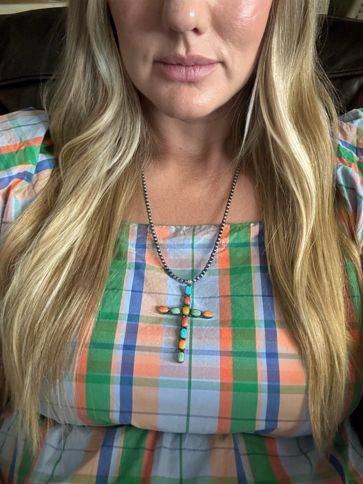 When you find the perfect dress to match your Don Lucas necklace 💚🧡🩵

maxi dress | plaid dress | wedding guest dress | spring dress | summer dress | travel dress | work dress | sustainable fashion 

#LTKMidsize #LTKWorkwear #LTKWedding