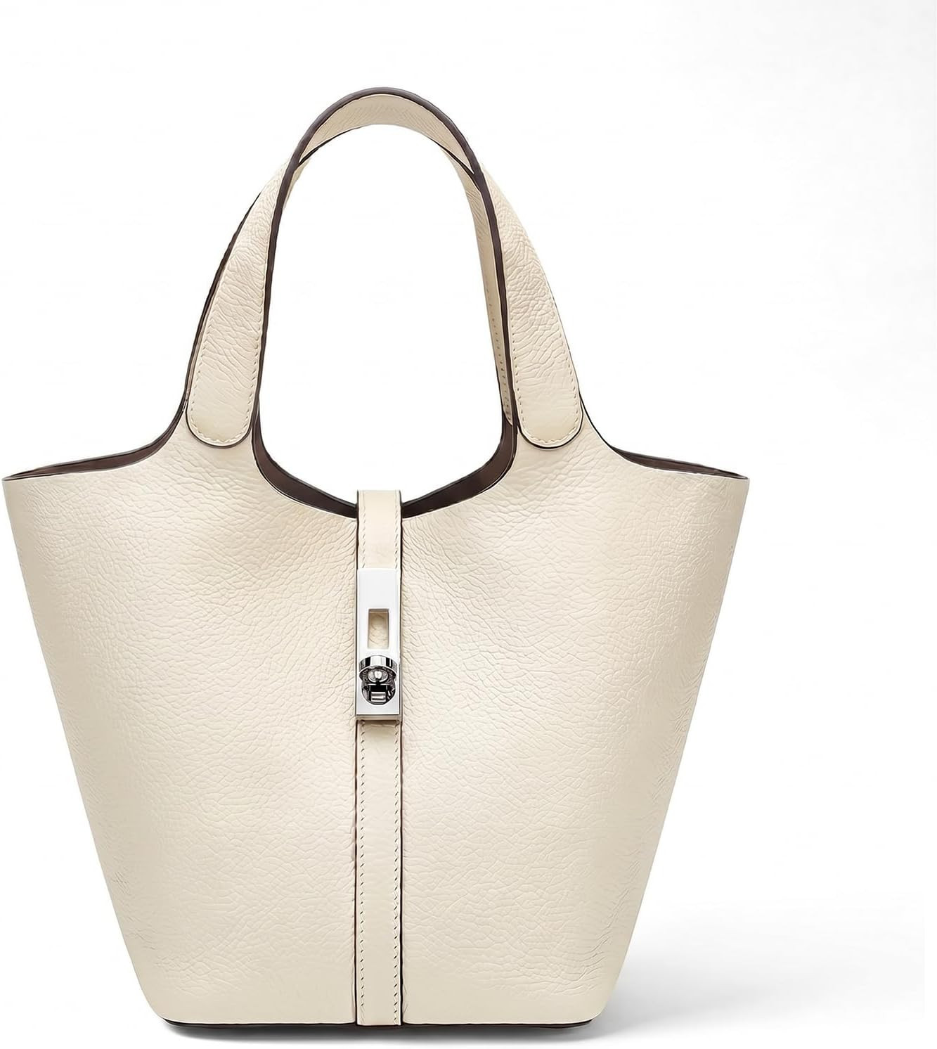 Tote Bag for Women Top Handle Handbag Satchel Bag for Women Vegan Leather Lock Design Bucket Purse for Work Evening | Amazon (US)