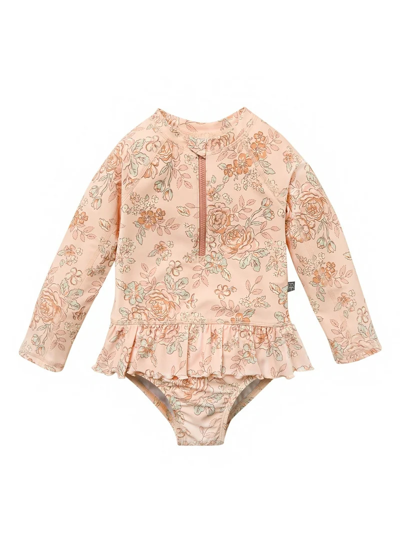 Modern Moments by Gerber Baby and Toddler Girl Peplum Ruffle Rashguard, Sizes 0/3M - 5T - Walmart... | Walmart (US)