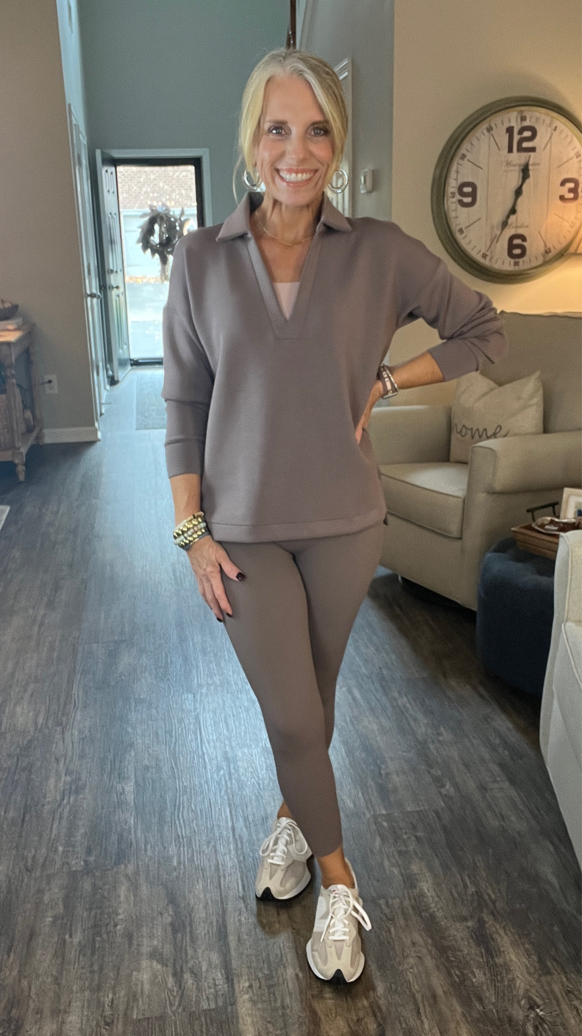 New Spanx Booty Boost leggings and matching AirEssentials polo 
Wearing medium leggings and small top 
Use LISAXSPANX for 15% off 

#LTKOver40 #LTKActive #LTKFindsUnder100