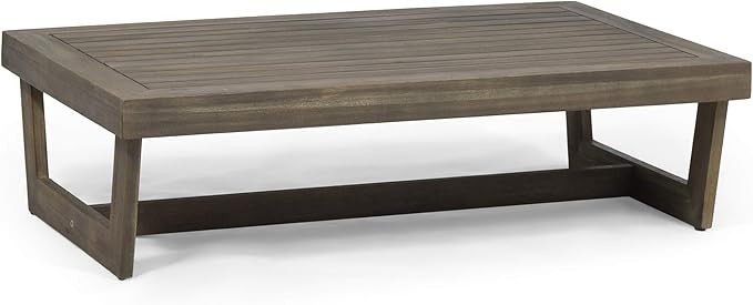 Great Deal Furniture Hannah Outdoor Acacia Wood Coffee Table, Gray | Amazon (US)