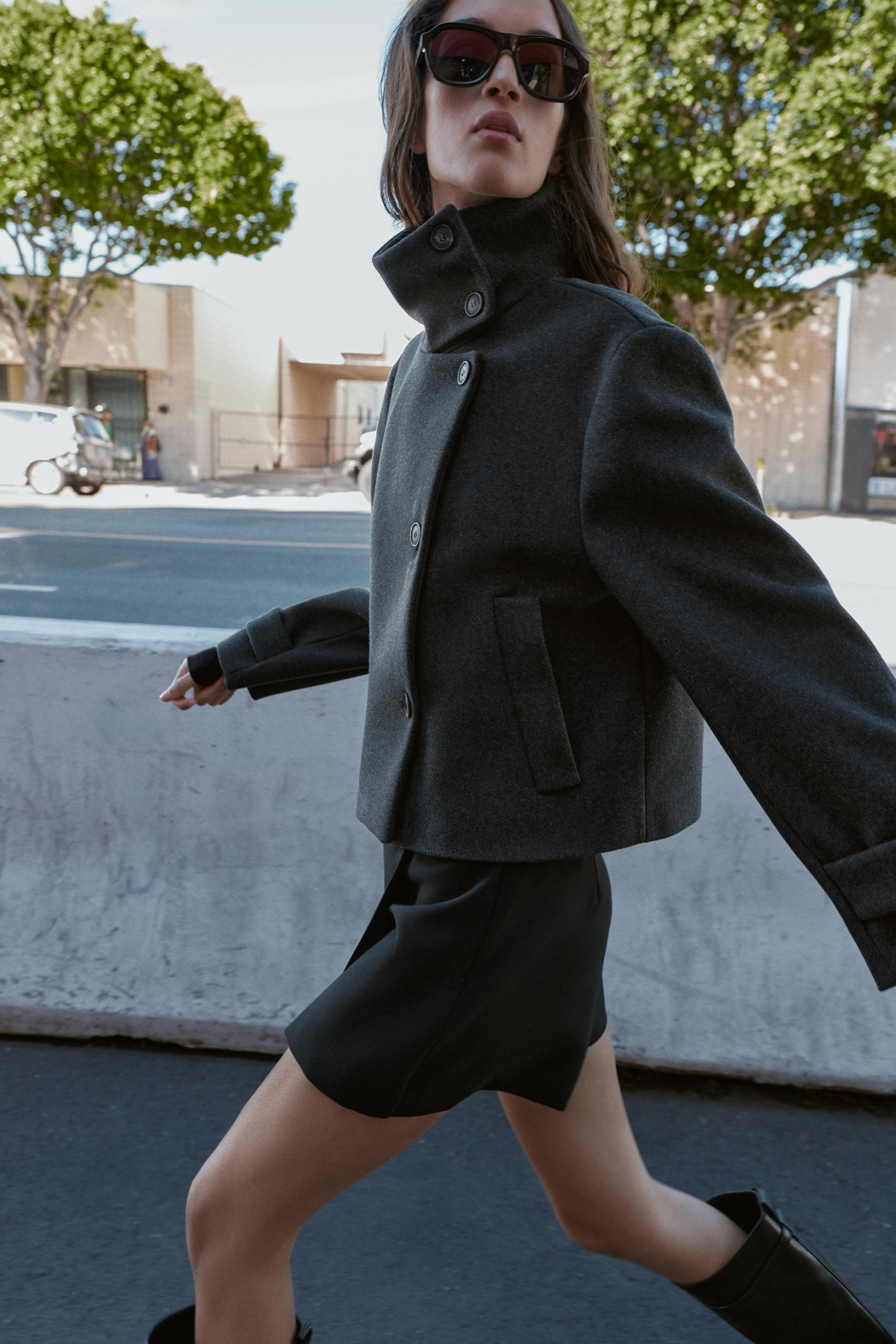SHORT HIGH NECK COAT | Zara US