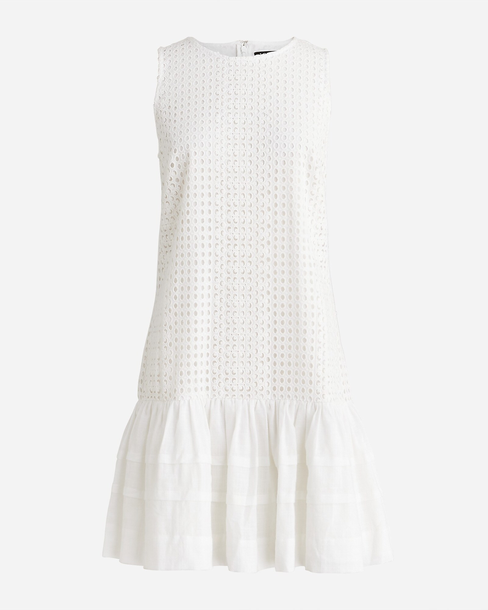 Pleated-hem shift dress in eyelet | J. Crew US