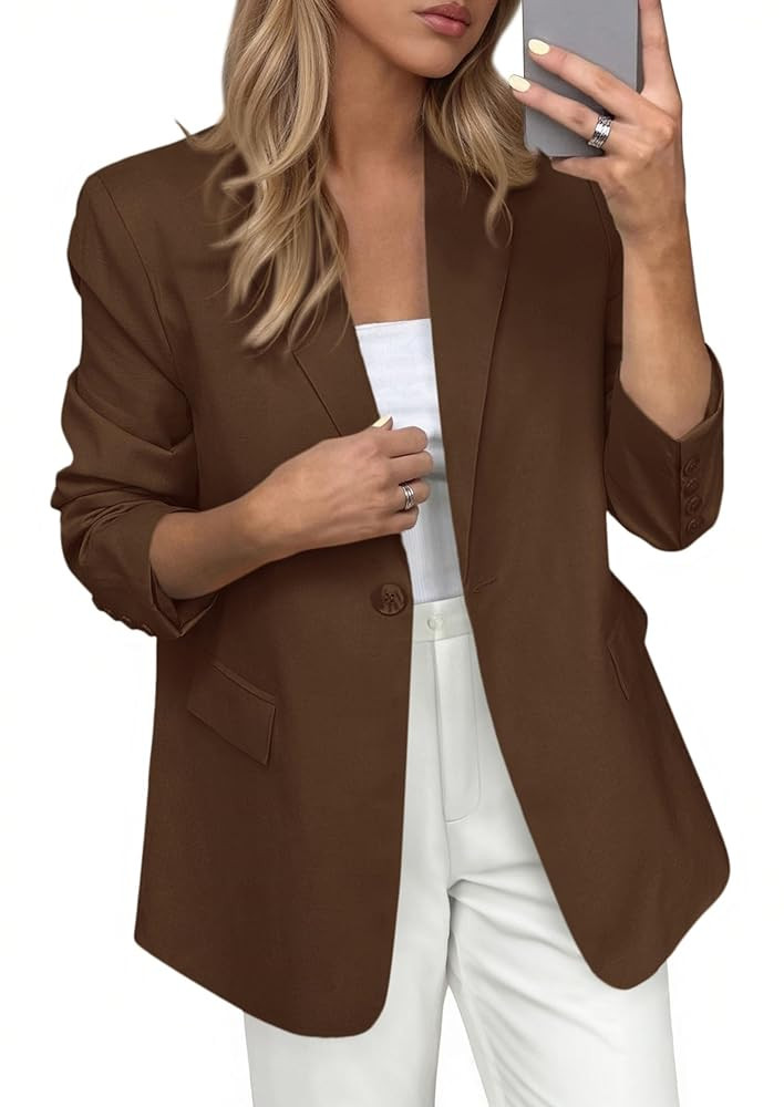 PRETTYGARDEN Blazers for Women Business Casual Outfits 2025 Fall Open Front Long Sleeve Suit Jack... | Amazon (US)
