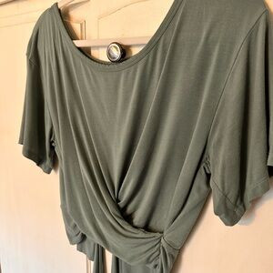 VICTORIAS SECRET Heavenly by Victoria Soft Modal Twist-tie Crop Tee | Poshmark