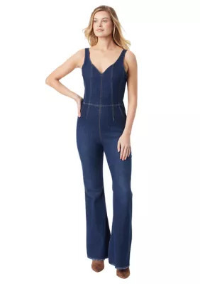 Jessica Simpson Women's Sleeveless Denim Jumpsuit, Blue, 29 | Belk
