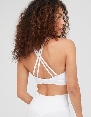 OFFLINE By Aerie Goals Rib Strappy Back Sports Bra | American Eagle Outfitters (US & CA)