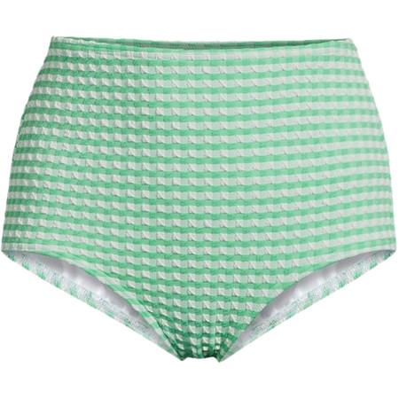 Women's Tummy Control Gingham Tugless High Waisted Bikini Bottoms | Lands' End (US)