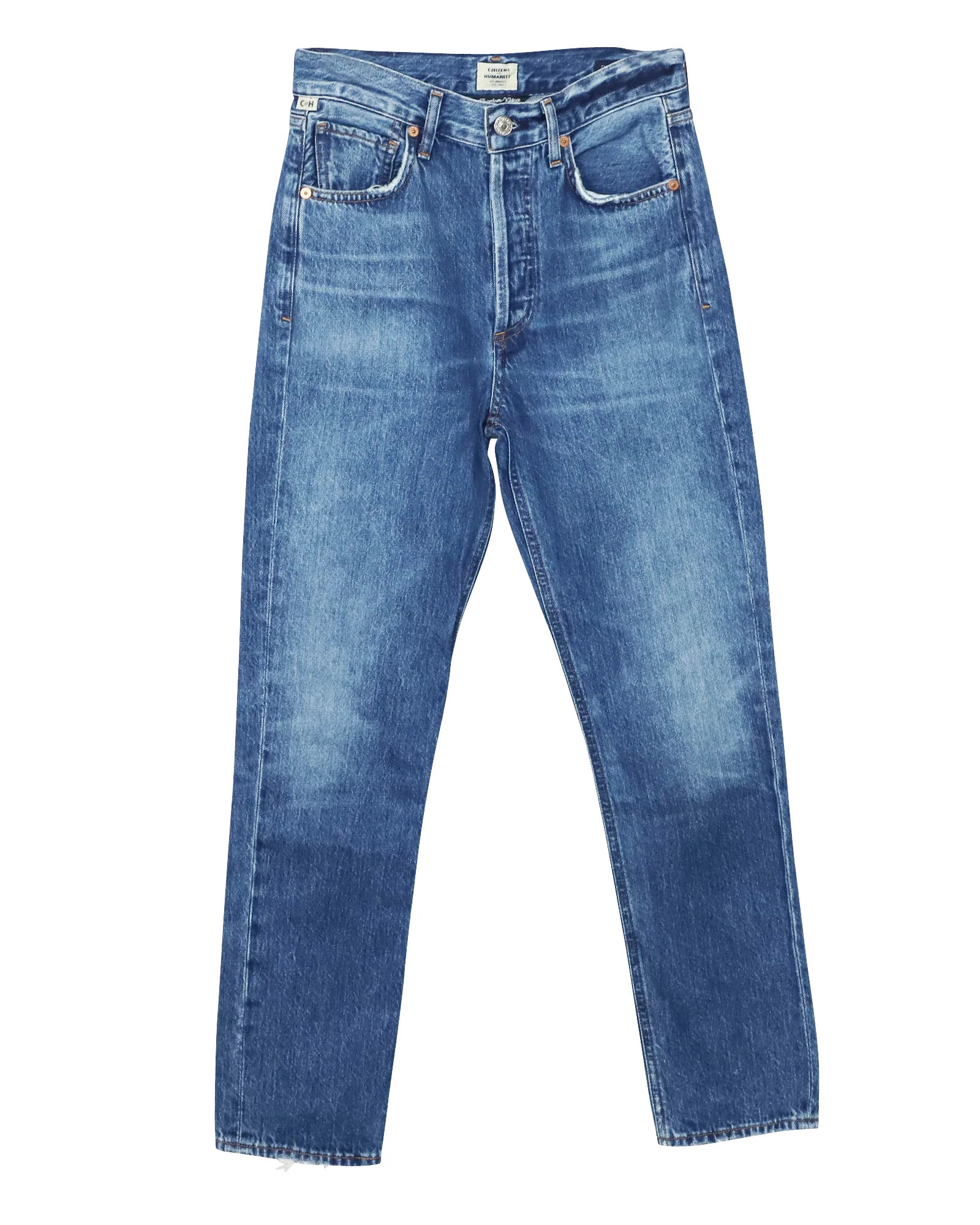 Citizens Of Humanity Charlotte High Rise Straight in Blue Denim | Shop Simon