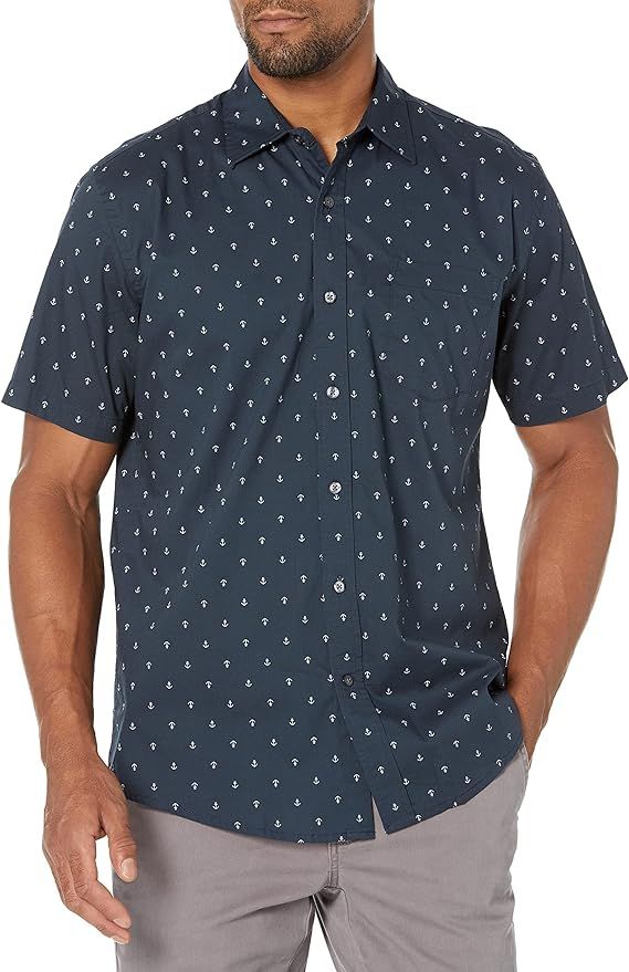 Amazon Essentials Men's Regular-Fit Short-Sleeve Print Shirt | Amazon (US)