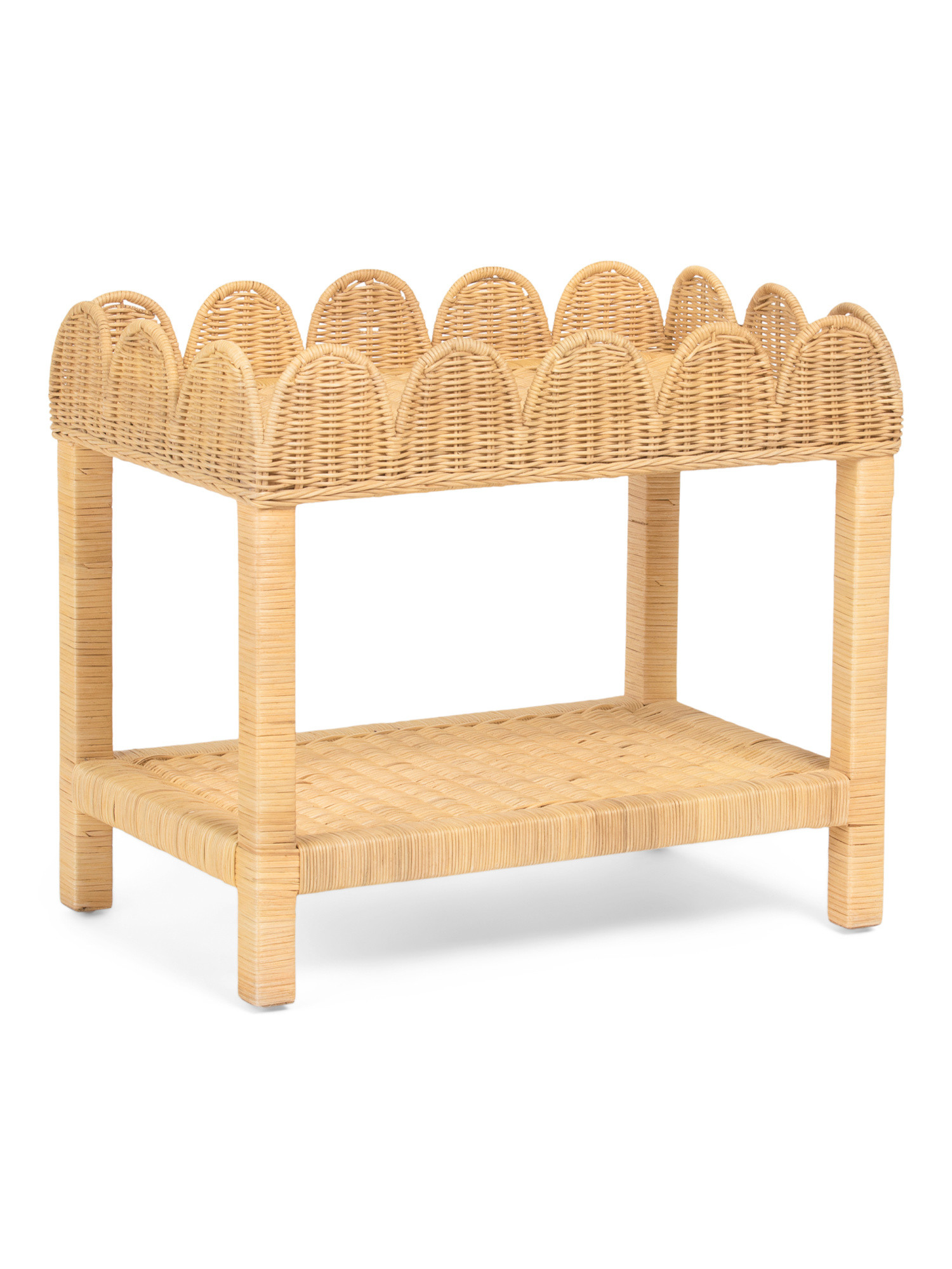 25x16 Doki Scallop Rattan Table | Furniture & Lighting | Marshalls | Marshalls