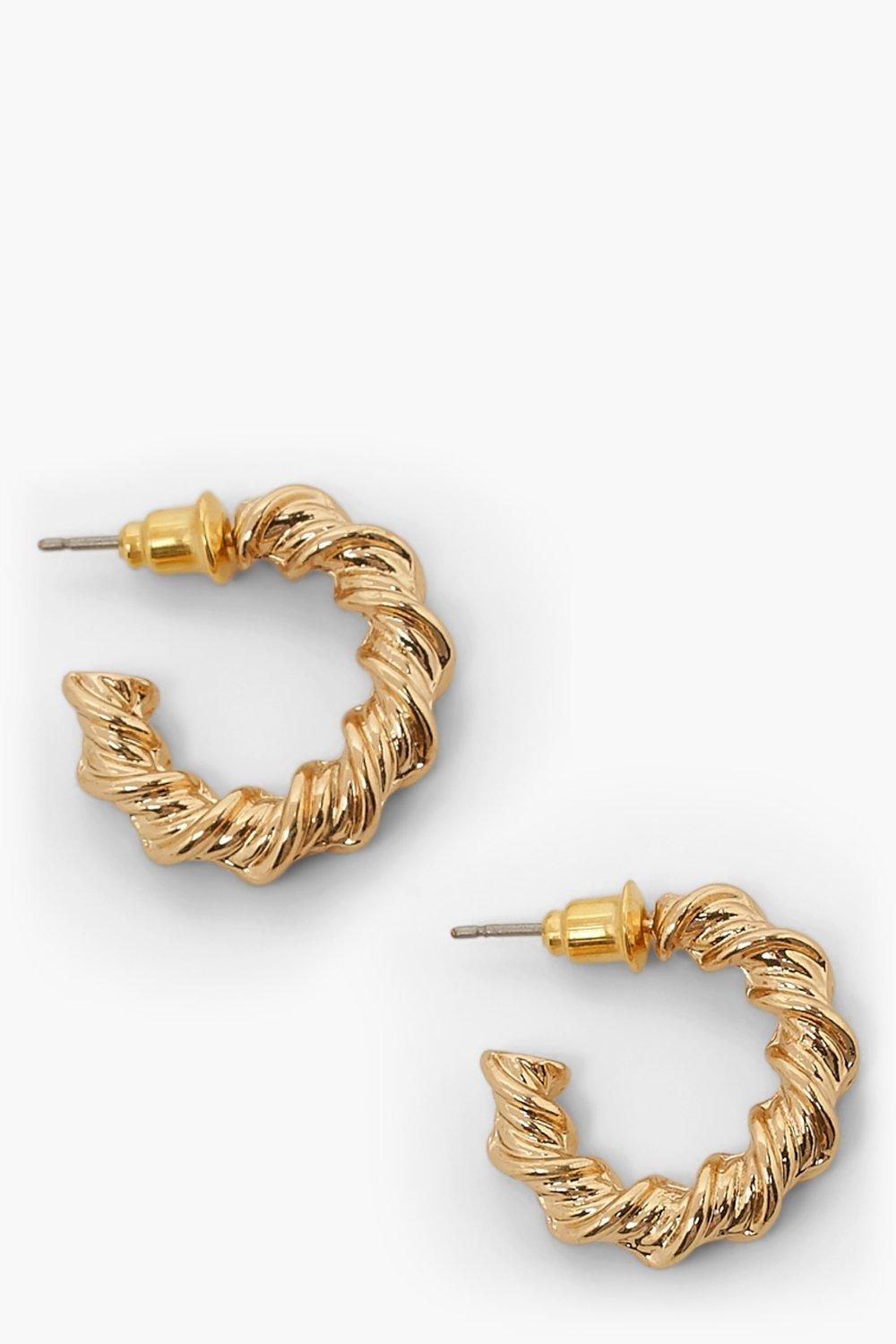 Chunky Twisted Hoop Earrings | Boohoo.com (US & CA)