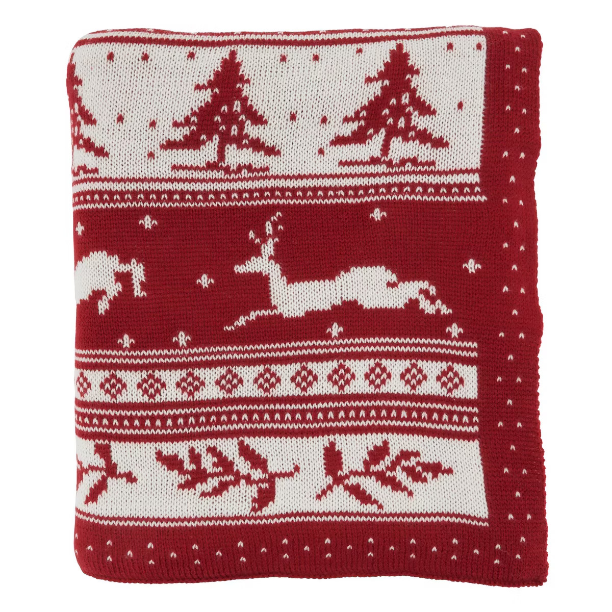 50"x60" Christmas Sweater Design Throw Blanket Red - Saro Lifestyle | Target