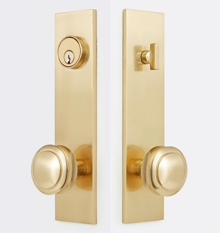 Rigdon Knob Exterior Door Hardware Tube Latch Set | Rejuvenation