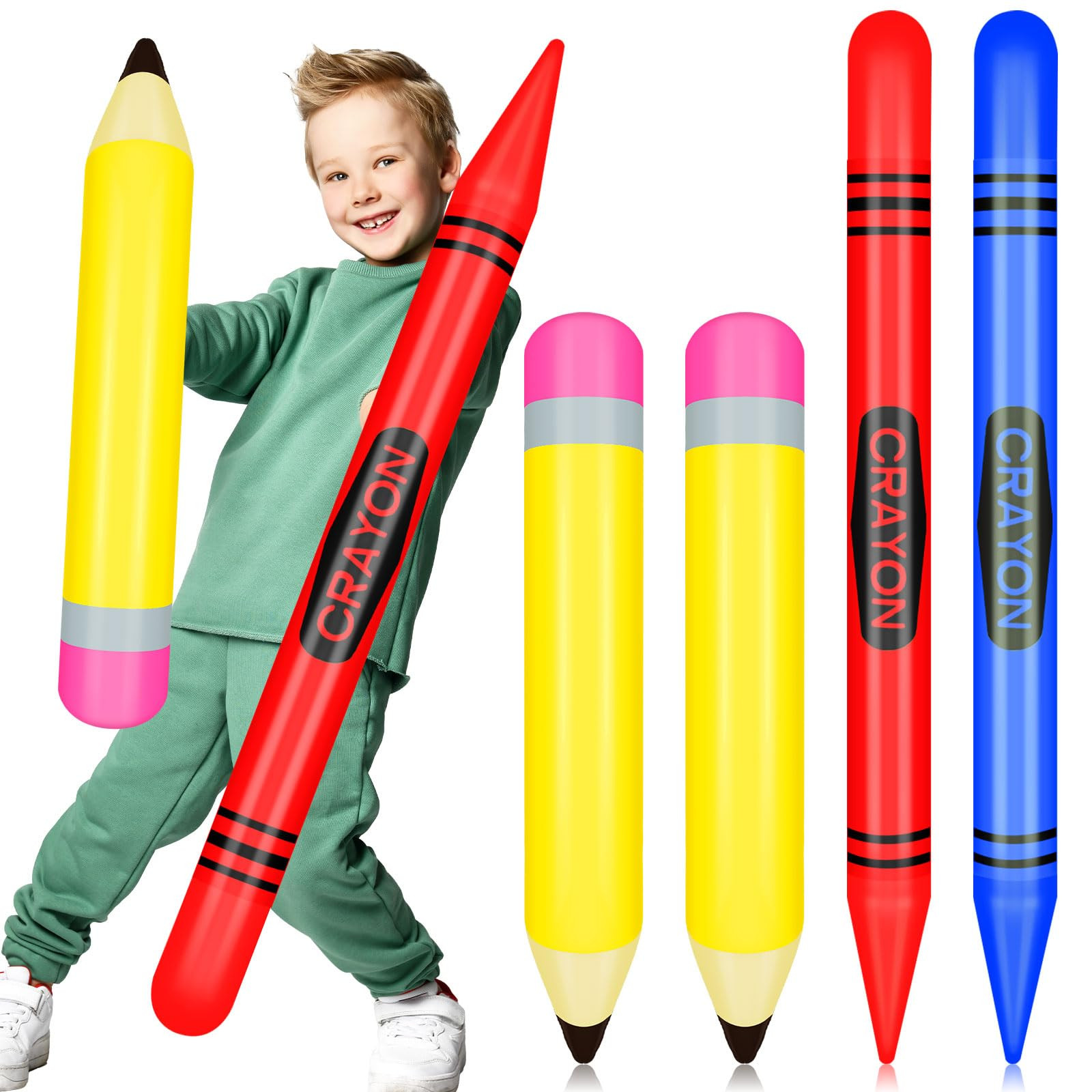 4 Pcs Back to School Balloons Sets Include 27 Inch Penclis Balloon with 41 Inch Crayon Balloon fo... | Amazon (US)