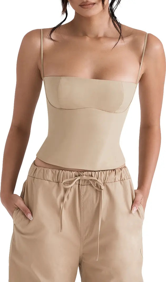 Audette Structured Cotton Twill Corset Top | Nordstrom