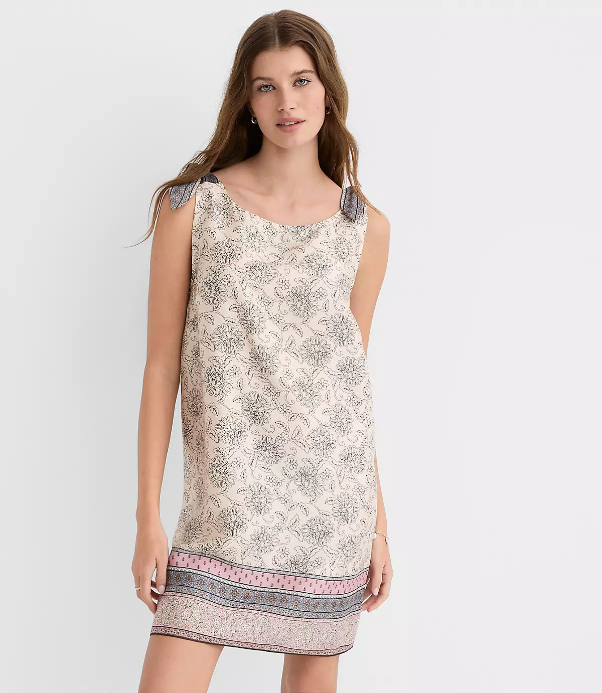 Patchwork Tie Strap Mini Pocket Dress | LOFT