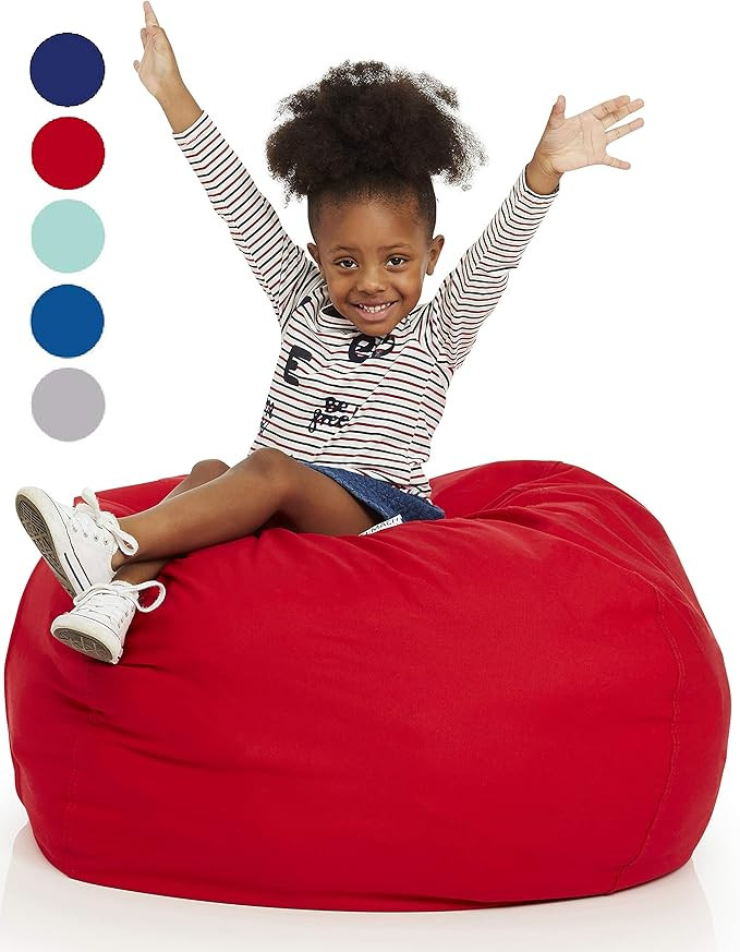 Delmach Stuffed Animal Storage Bean Bag Chair | 38" Width Extra Large | 100% Cotton Canvas | Doub... | Amazon (US)