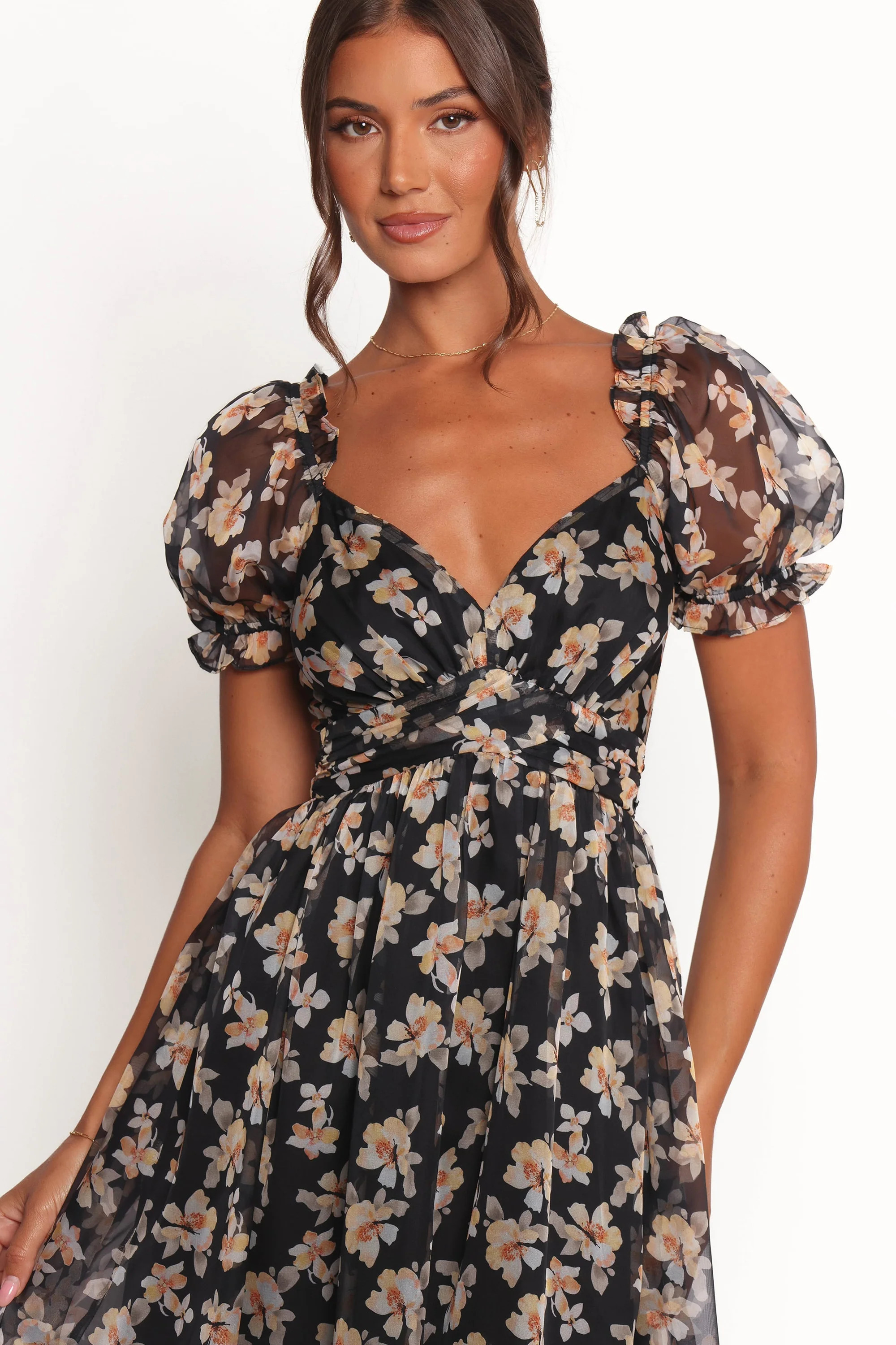 Farryn Maxi Dress - Black Beige Floral | Petal & Pup (US)