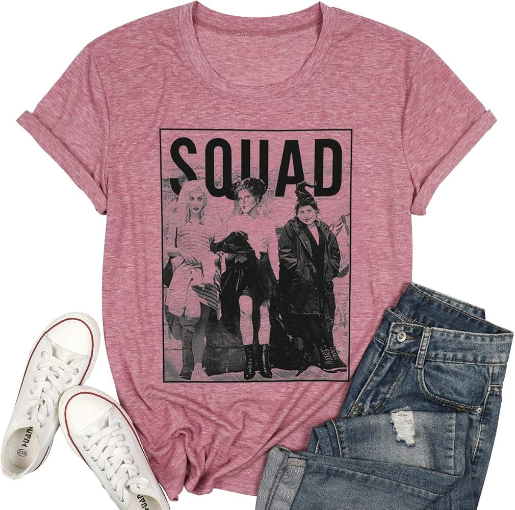BANGELY Sanderson Sisters Squad Cute T Shirt Halloween Graphic Tees for Women Hocus Pocus Funny S... | Amazon (US)
