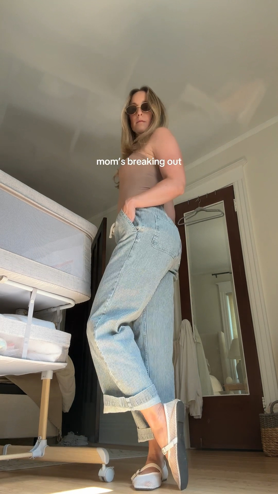 Casual summer happy hour outfit! Great for coffee run or shopping — love these drawstring denim pants for post partum 

#LTKFindsUnder100