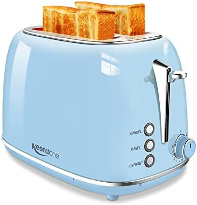 Toaster 2 Slice Stainless Steel Toaster Retro with 6 Bread Shade Settings, Bagel, Cancel, Defrost... | Amazon (US)