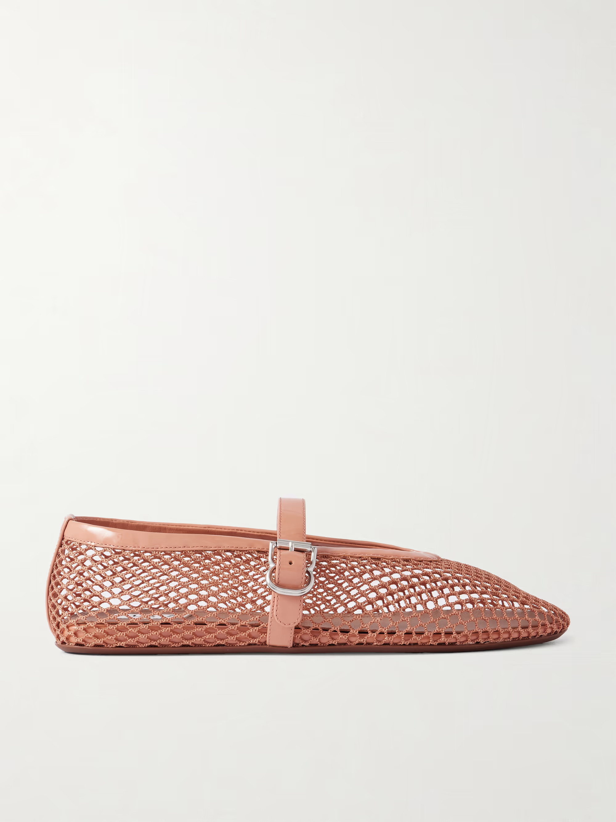 Patent leather-trimmed mesh ballet flats | NET-A-PORTER APAC