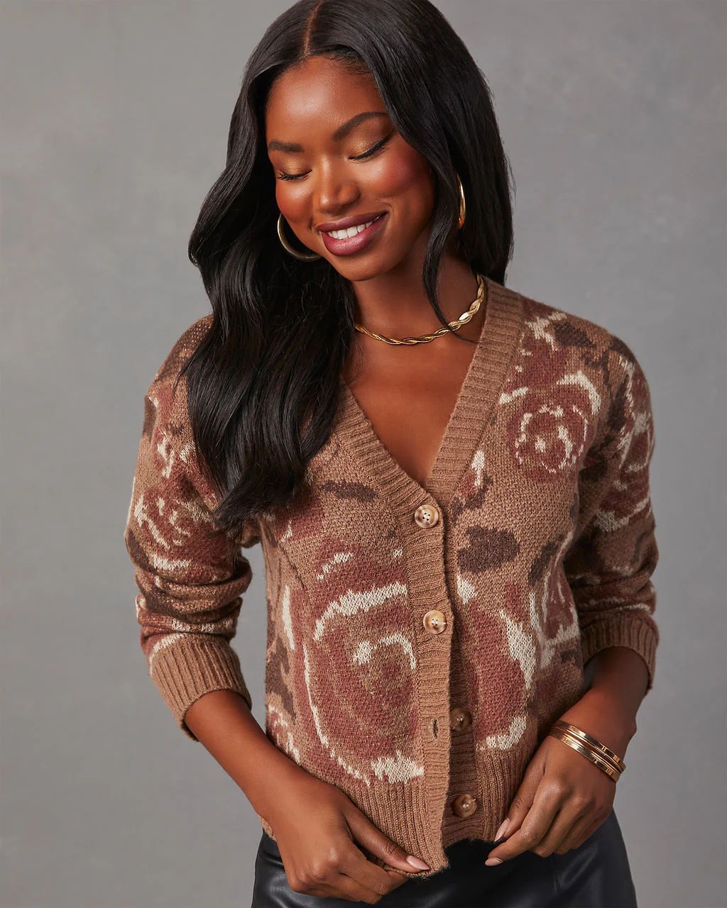 Janelle Floral Knit Cardigan | VICI Collection