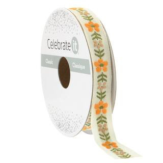 1/2" x 7yd. Yellow Jacquard Ribbon by Celebrate It® Classic | Michaels | Michaels Stores