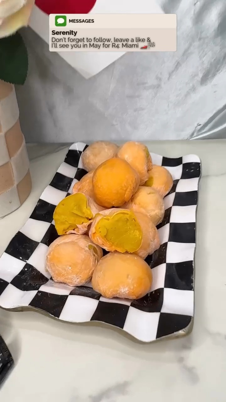 Pit Stop Sweets & Treats Round 3: Japanese Mochi Ice Cream🇯🇵🏎️🏁
.
This is my third year doing this series, so buckle up we are baking buttercups! This week the a Japanese classic: mango mochi
.
 I love mango and mochi so it was no surprise that I enjoyed these. Honestly they were super simple to make just a tad time consuming because you’re working with ice cream. 
- All the love and go McLaren🩵
.
Recipe I followed is by the blog: 
Red House Spice
 .
Full In Depth Baking Video & Yap Sesh On My YT 🔗 In B-I-O
.
 #f1 #bakingaroundtheworld #japangp #mochiicecream #japanesedesserts
