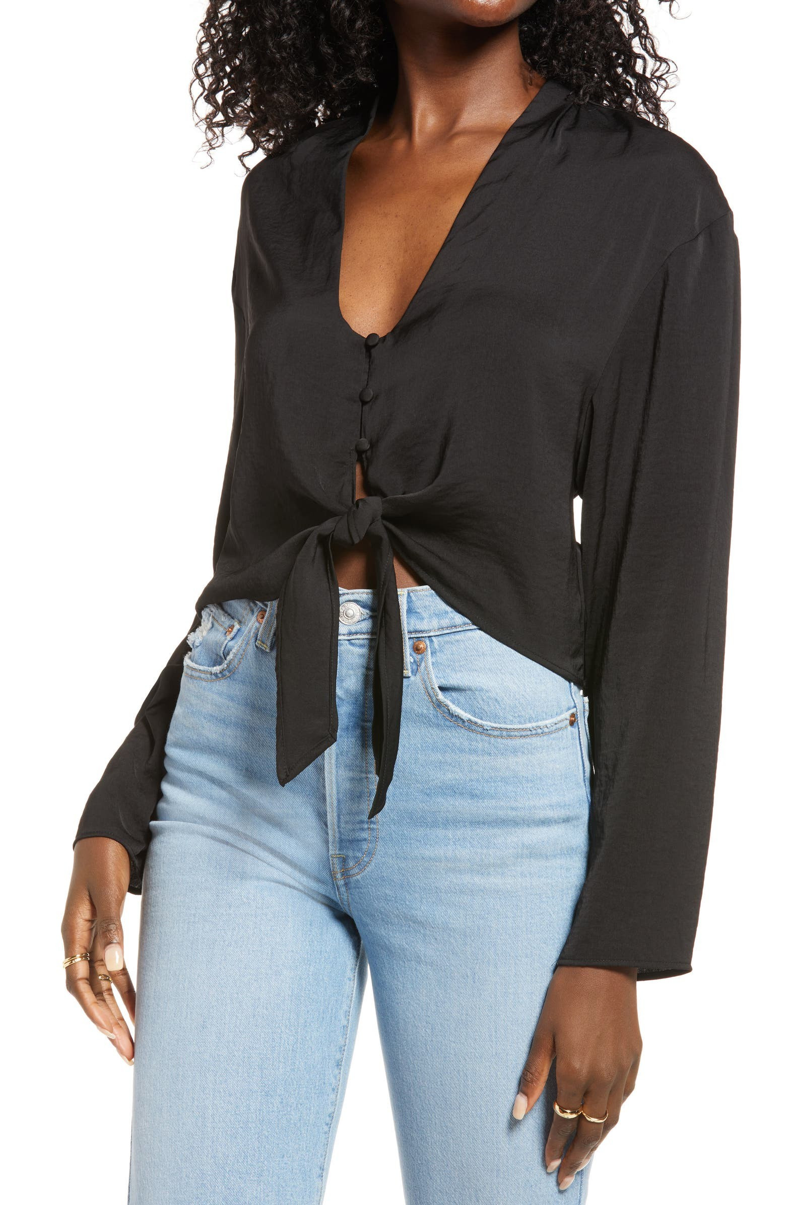 Tie Front Crop Top | Nordstrom | Nordstrom