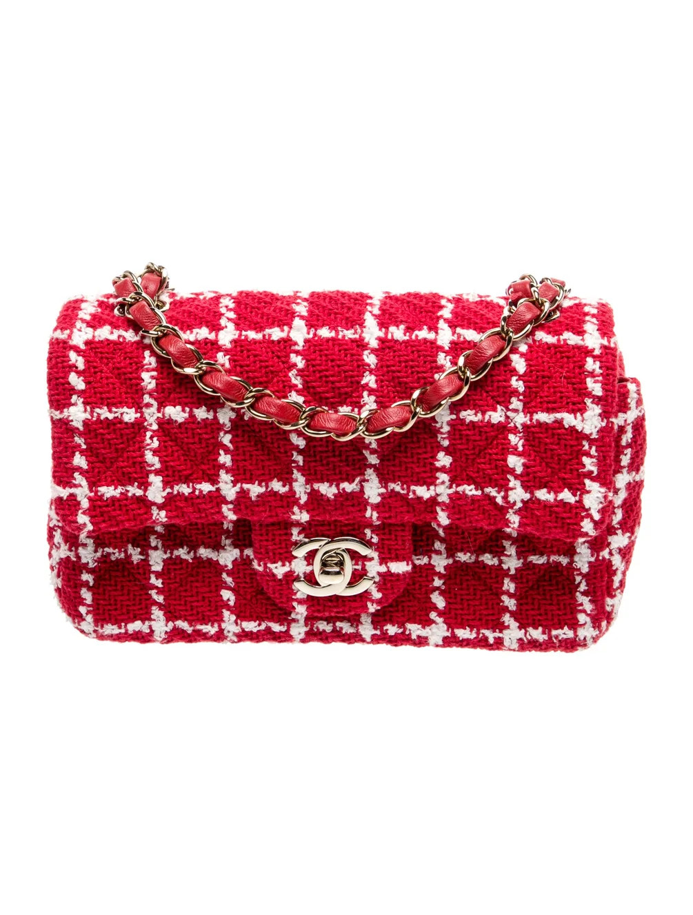 Chanel Classic Tweed Rectangular Mini Flap Bag - Red Shoulder Bags, Handbags - CHA1371911 | The R... | The RealReal