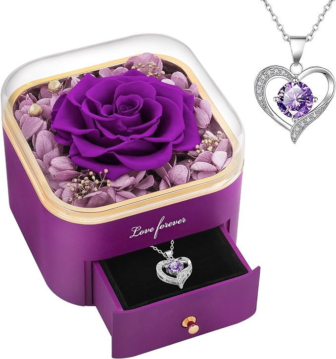 Beferr Gifts for Mom Preserved Real Rose with Necklace Eternal Roses Fresh Flowers for Delivery P... | Amazon (US)