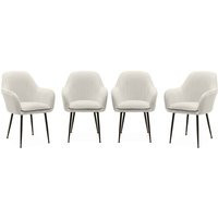 sweeek - 4er Set Bouclé Sessel mit Metallbeinen | ManoMano DE