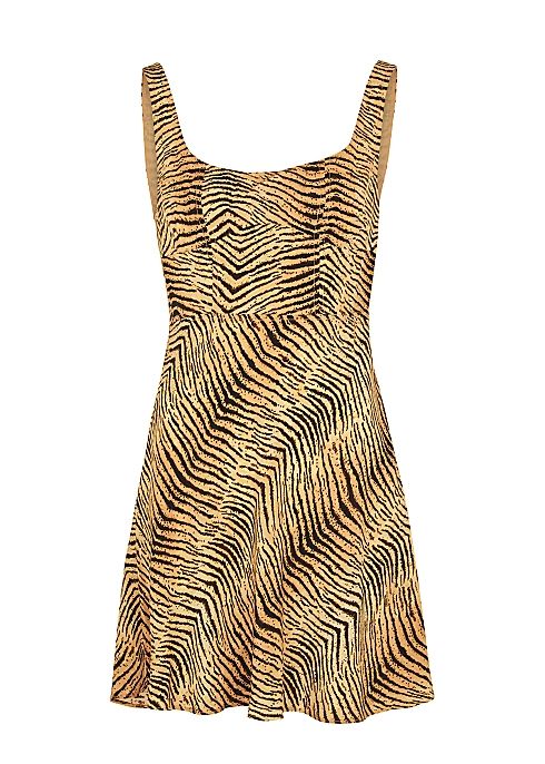 Ronan tiger-print silk-chiffon mini dress | Harvey Nichols (Global)