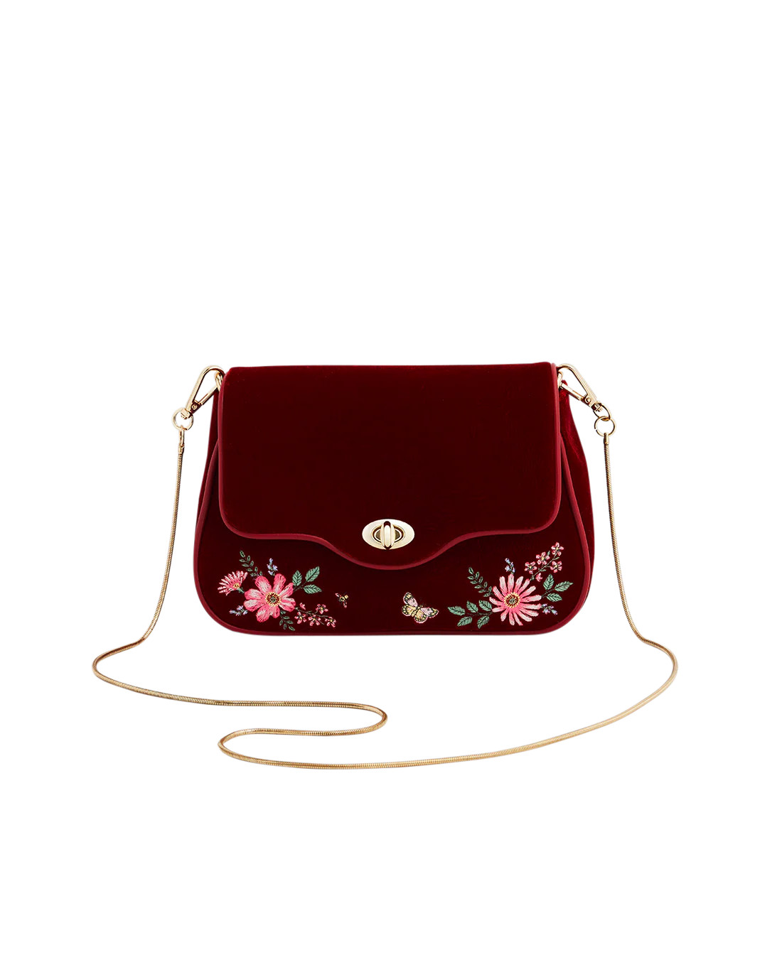 Mary Floral Embroidered Clutch | Fable England