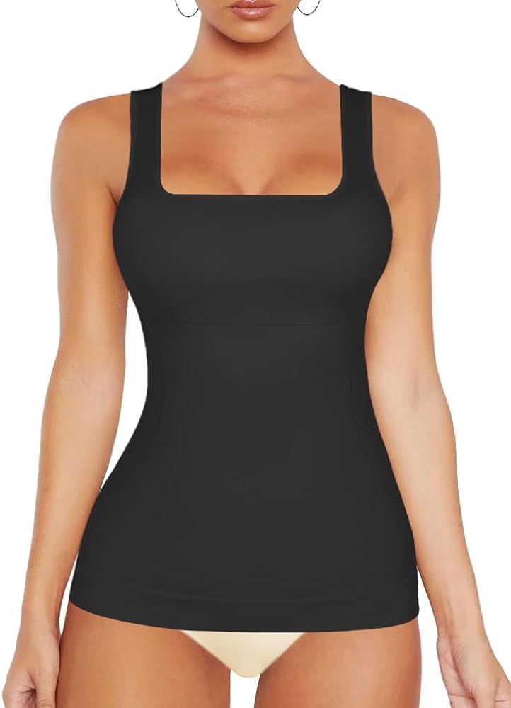 VVX Womens Shapewear Square Neck Tank Tops - Body Shaper for Women Tummy Control Seamless Compres... | Amazon (US)