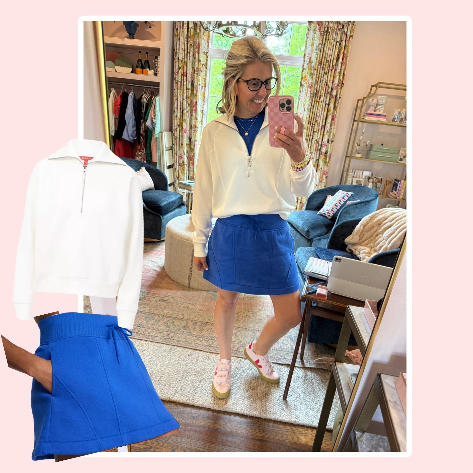 I’m wearing my new Spanx on repeat!! ￼
S tank
Xs half zip
S skort
8 sneakers
+ my fav shoes 

Code MIXANDMATCHMADNESS for 10% off loopy
Code CATHERINExSPANX for 15% off + free shipping on 1st order
Code CATHERINE20 for 20% A+B

#LTKdayinmylife #LTKootd #LTKOver40