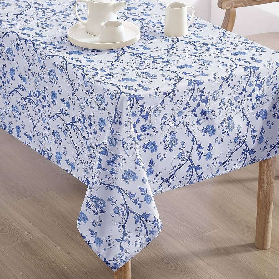 Laura Ashley Decorative Tablecloth, Wrinkle and Stain Resistant, Spillproof Water Repellent, Easy... | Amazon (US)