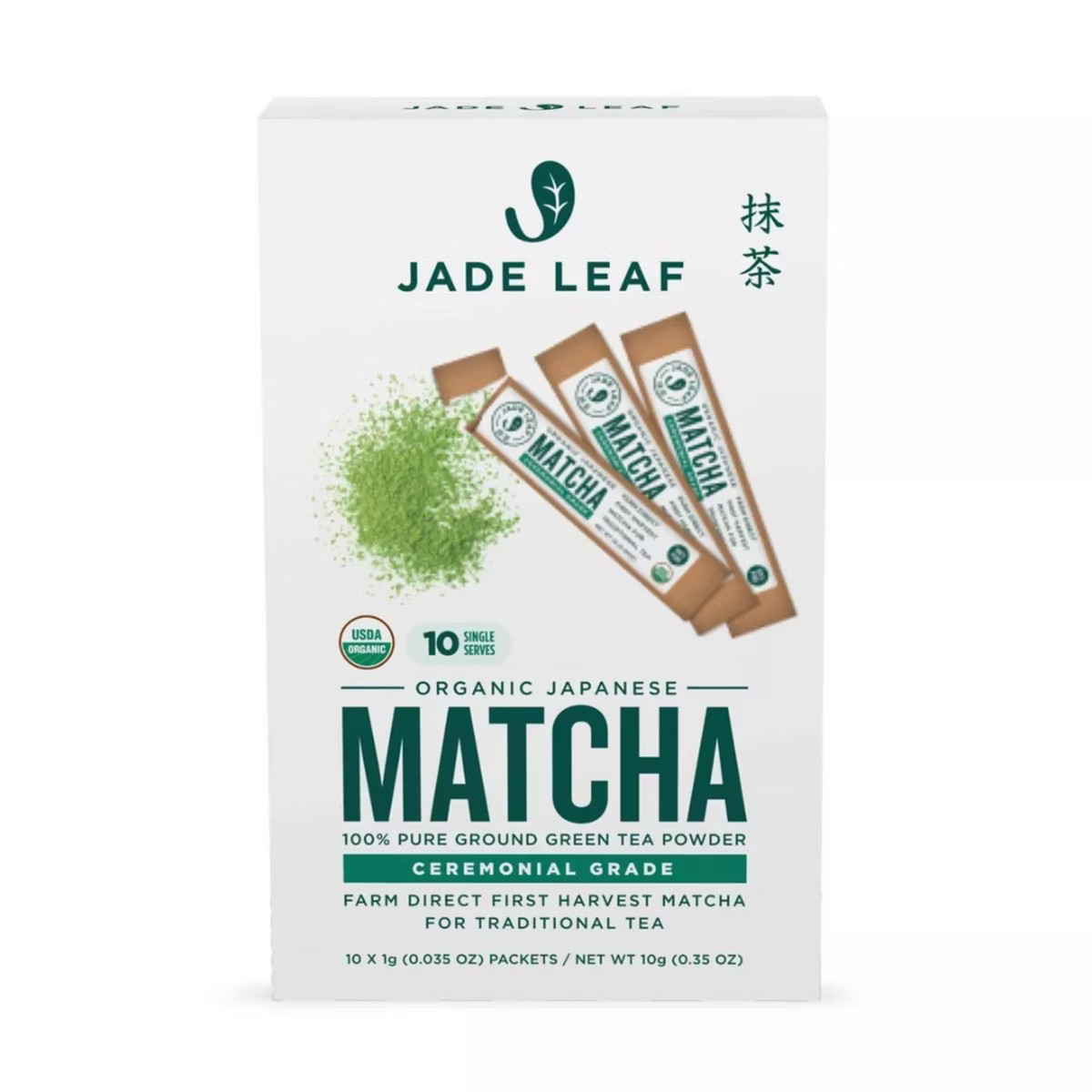 Jade Leaf Organic Ceremonial Grade Matcha Green Tea Powder Packets - 10ct | Target