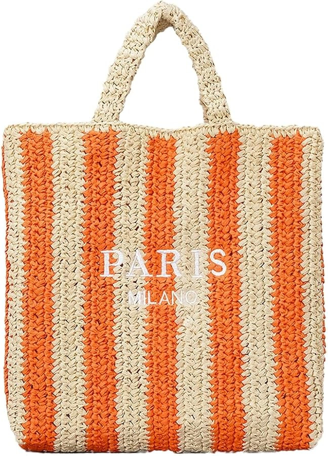 Straw Tote Bag for Women Summer Bright Color Hobo Beach Bag Woven Crochet Straw Shoulder Bag for ... | Amazon (US)