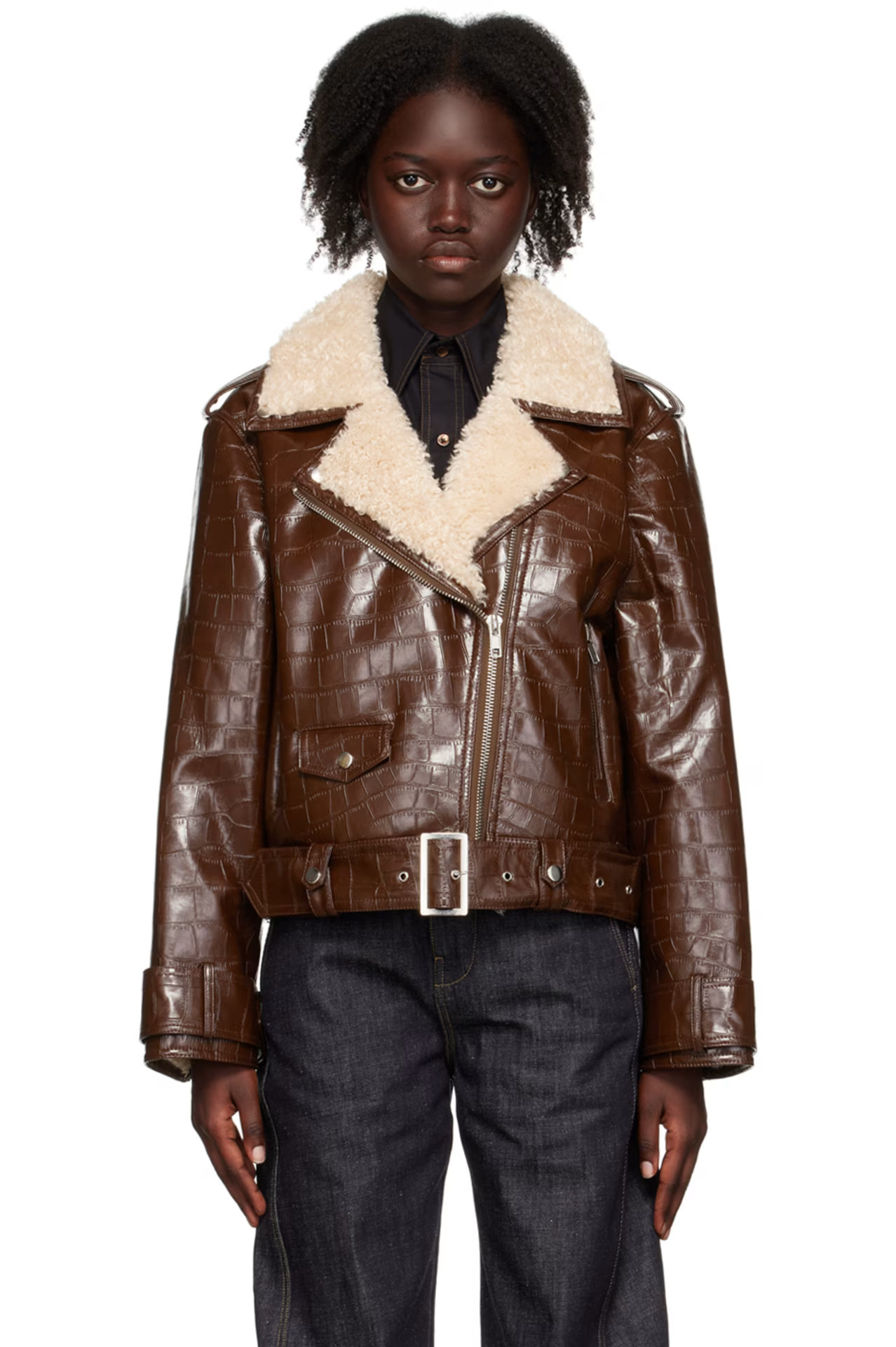 Stand Studio - Brown Johanna Faux-Leather Jacket | SSENSE